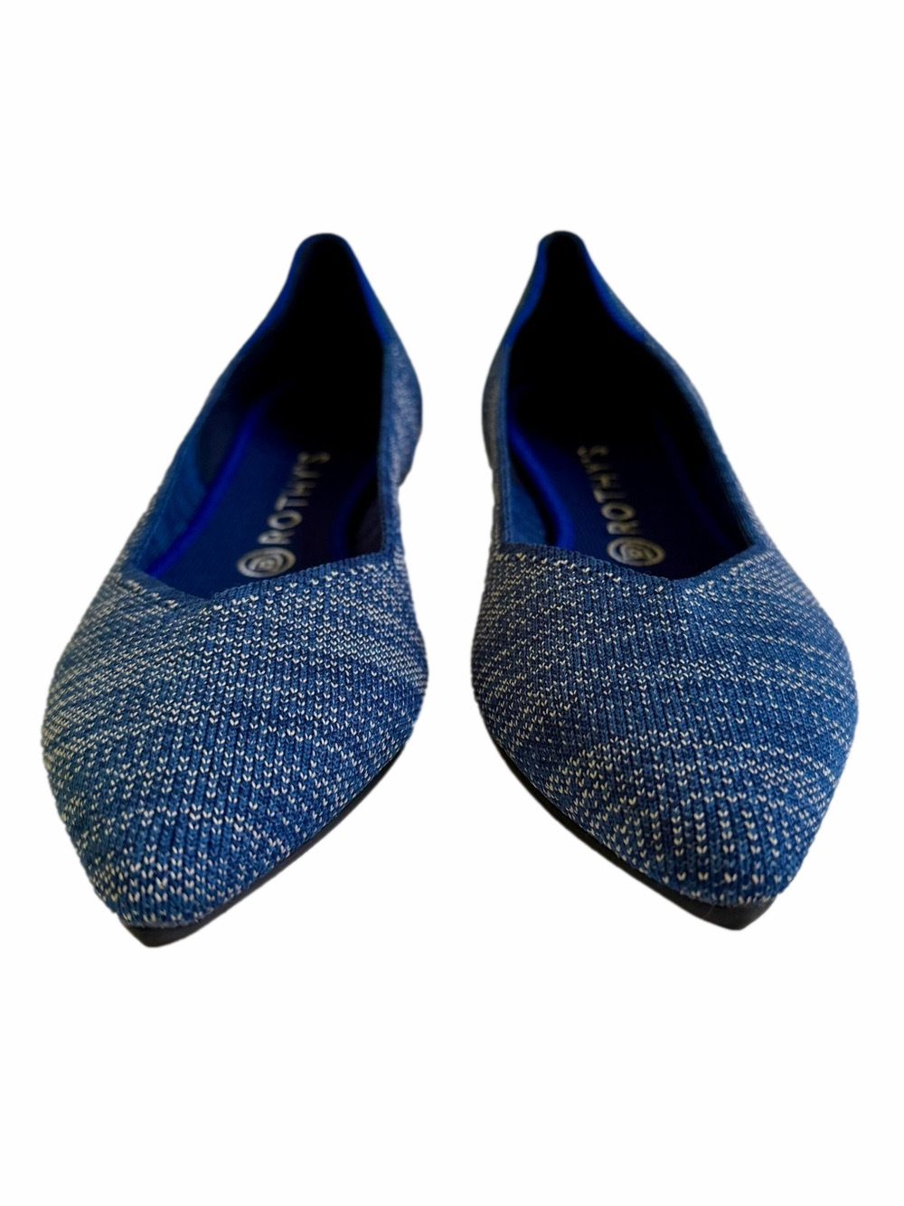 Rothys Womens The Point Flat Indigo Heather Blue Knit Size 10 Washable EUC - Picture 4 of 16